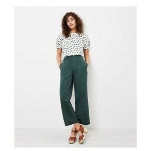 Loft Seamed Twill Wide Leg Crop Pants